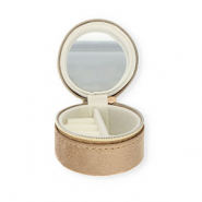 Reisdoosje voor sieraden met spiegeltje round Brown