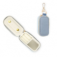 Reisdoosje voor sieraden met sleutelhanger rectangle Grey blue