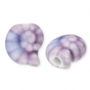 Keramiek kraal shell Purple-blue