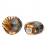 Keramiek kraal shell Dark brown
