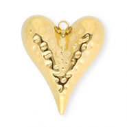 Bedels van Stainless steel Roestvrij staal (RVS) heart Gold