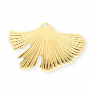 Bedels van Stainless steel Roestvrij staal (RVS) ginkgo leaf Gold