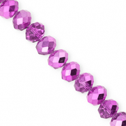 Facet kralen top quality disc 12x9mm Orchid purple-pearl shine coating