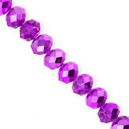 Facet kralen top quality disc 12x9mm Dark purple-pearl shine coating