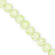 Facet kralen top quality disc 12x9mm Light green
