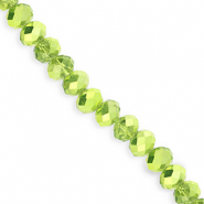 Facet kralen top quality disc 8x6mm Green-pearl shine coating