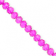 Facet kralen top quality disc 8x6mm Fuchsia pink