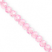 Facet kralen top quality disc 8x6mm Light pink