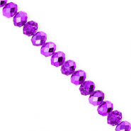 Facet kralen top quality disc 6x5mm Dark purple-pearl shine coating