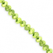Facet kralen top quality disc 6x5mm Green-pearl shine coating