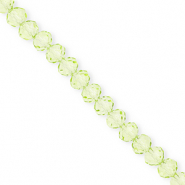 Facet kralen top quality disc 6x5mm Light green