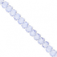 Facet kralen top quality disc 6x5mm Blue