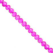 Facet kralen top quality disc 6x5mm Fuchsia pink