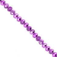 Facet kralen top quality disc 4x3mm Purple-pearl shine coating