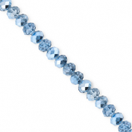 Facet kralen top quality disc 4x3mm Blue-pearl shine coating