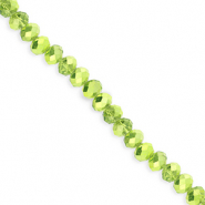 Facet kralen top quality disc 4x3mm Green-pearl shine coating