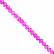Facet kralen top quality disc 4x3mm Fuchsia pink