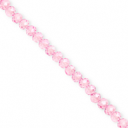 Facet kralen top quality disc 4x3mm Light pink