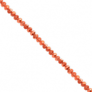 Facet kralen top quality disc 3x2mm Coral orange-pearl shine coating