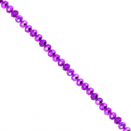 Facet kralen top quality disc 3x2mm Dark purple-pearl shine coating