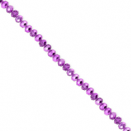 Facet kralen top quality disc 3x2mm Purple-pearl shine coating