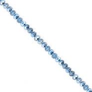 Facet kralen top quality disc 3x2mm Blue-pearl shine coating