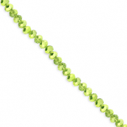 Facet kralen top quality disc 3x2mm Green-pearl shine coating