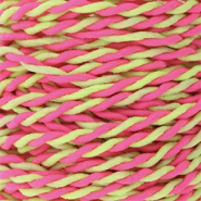 Gekleurd elastiek 2.5mm Neon pink-neon yellow
