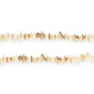 Schelp kralen chipstone Natural white-beige brown