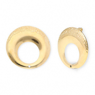Benodigdheden van Stainless steel Roestvrij staal (RVS) oorbellen / oorsteker round with loop Gold
