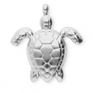 Bedels van Stainless steel Roestvrij staal (RVS) turtle Silver