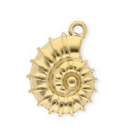 Bedels van Stainless steel Roestvrij staal (RVS) sea shell Gold