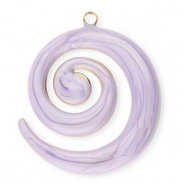 Bedels van Stainless steel Roestvrij staal (RVS) spiral Gold-lilac marble