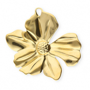 Bedels van Stainless steel Roestvrij staal (RVS) flower Gold