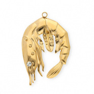 Bedels van Stainless steel Roestvrij staal (RVS) shrimp Gold