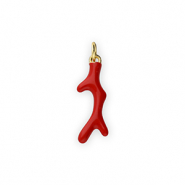TQ metaal Brass bedels coral Gold-red