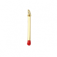 TQ metaal Brass bedels matchstick Gold-red