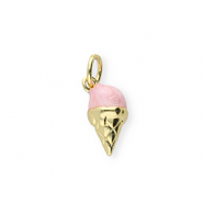 TQ metaal Brass bedels ice cream Gold-light pink
