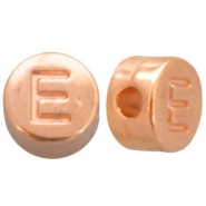 DQ metaal letterkraal E Rosé goud (nikkelvrij)