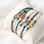 Inspiratiesets Macramé armbandjes maken met evil eye kralen