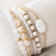 Inspiratiesets Natuursteen kralen en jasseron in trendy armbanden