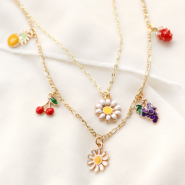 Inspiratiesets Sieraden maken met kleurrijke bloemen en fruit bedels 