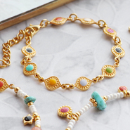 Inspiratiesets Kleurrijke enkelbandjes met DQ metalen bedels, kralen & tussenstukken