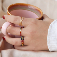 Inspiratiesets Ga aan de slag met imitatie natuursteen facet geslepen kralen voor een ringen collectie