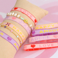 Inspiratiesets Vrolijke armbanden collectie met lint met tekst