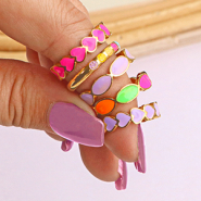 Inspiratiesets Style ideeën met stainless steel ringen met enamel