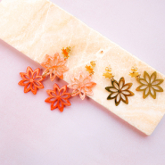 Inspiratiesets Maak prachtige zomerse bloem oorbellen met hangers van resin en rvs 