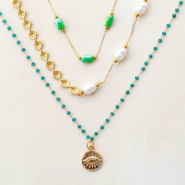 Inspiratiesets Ontwerp kettingen en oorbellen met rvs jasseron met kleuren