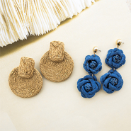 Nieuw 20-06-2025 Raffia en denim oorbellen
