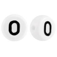 Acryl letterkraal getal 0 Wit